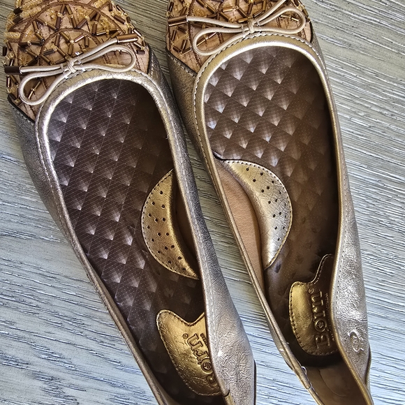 Born Gold Beaded Leather Flats - Picture 3 of 5